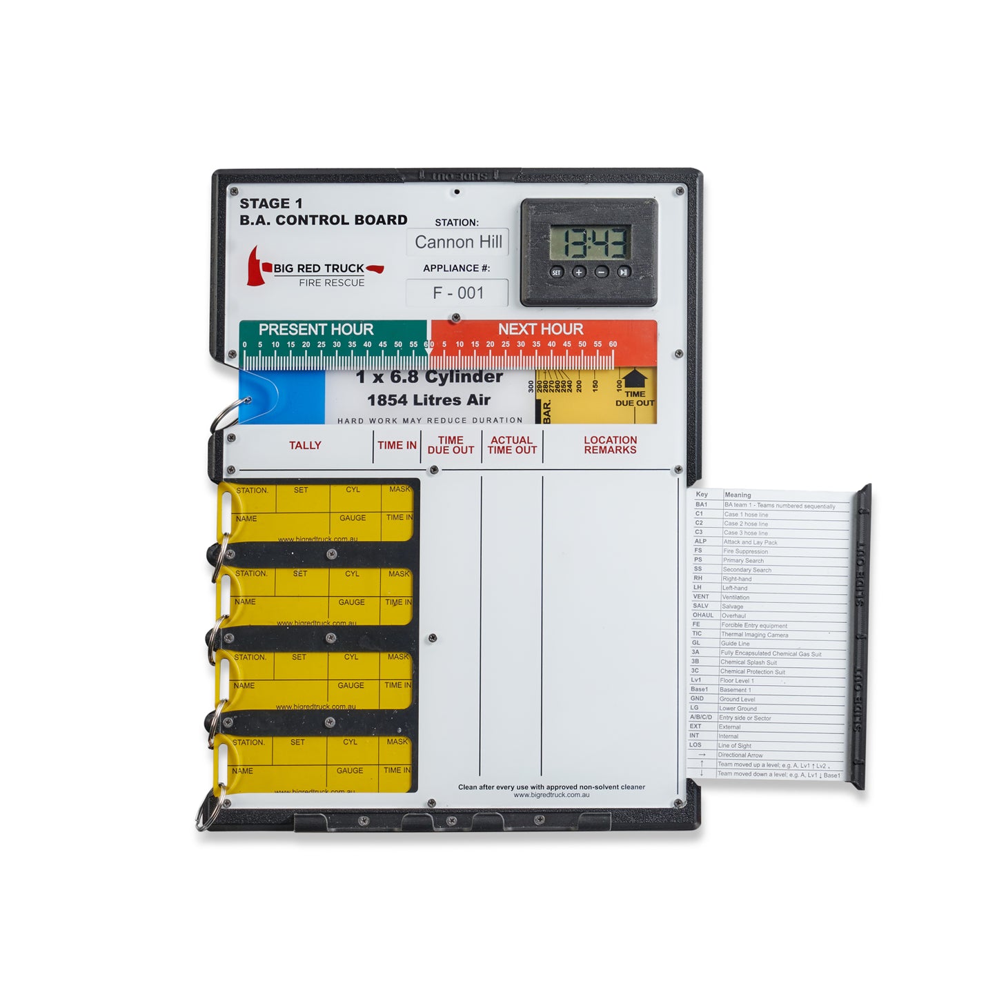 Big Red Truck - SCBA Tally Boards - Single Board