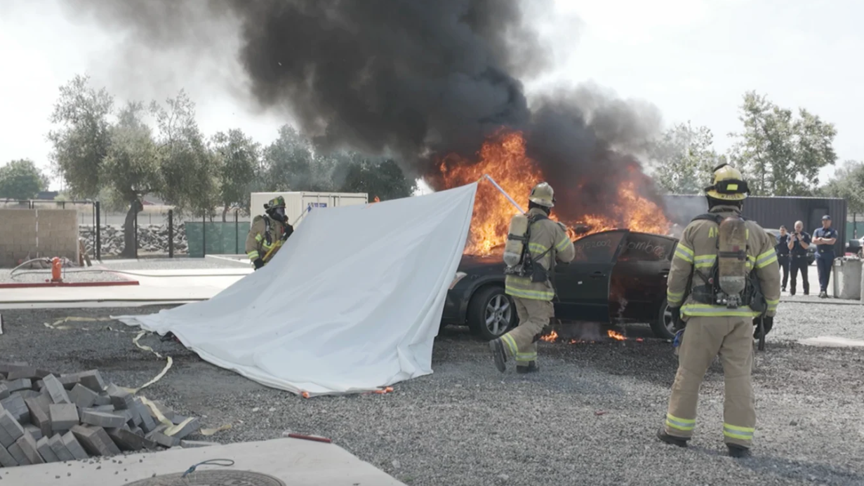 Brimstone Fire Suppression for Electric Vehicles - Extendable Poles