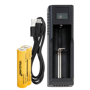 Nightstick (18650-KIT1) - Dual 18650 3400mA Rechargeable Lithium-ion Batteries w/ External Charger & Cable