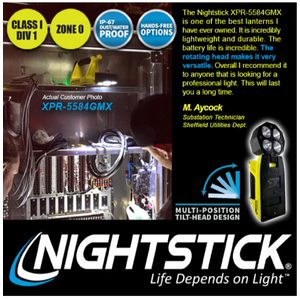 Nightstick (XPR-5584GMX) - INTEGRITAS? 84 - IS Rechargeable Lantern Light w/ Integrated Magnetic Pad - Green